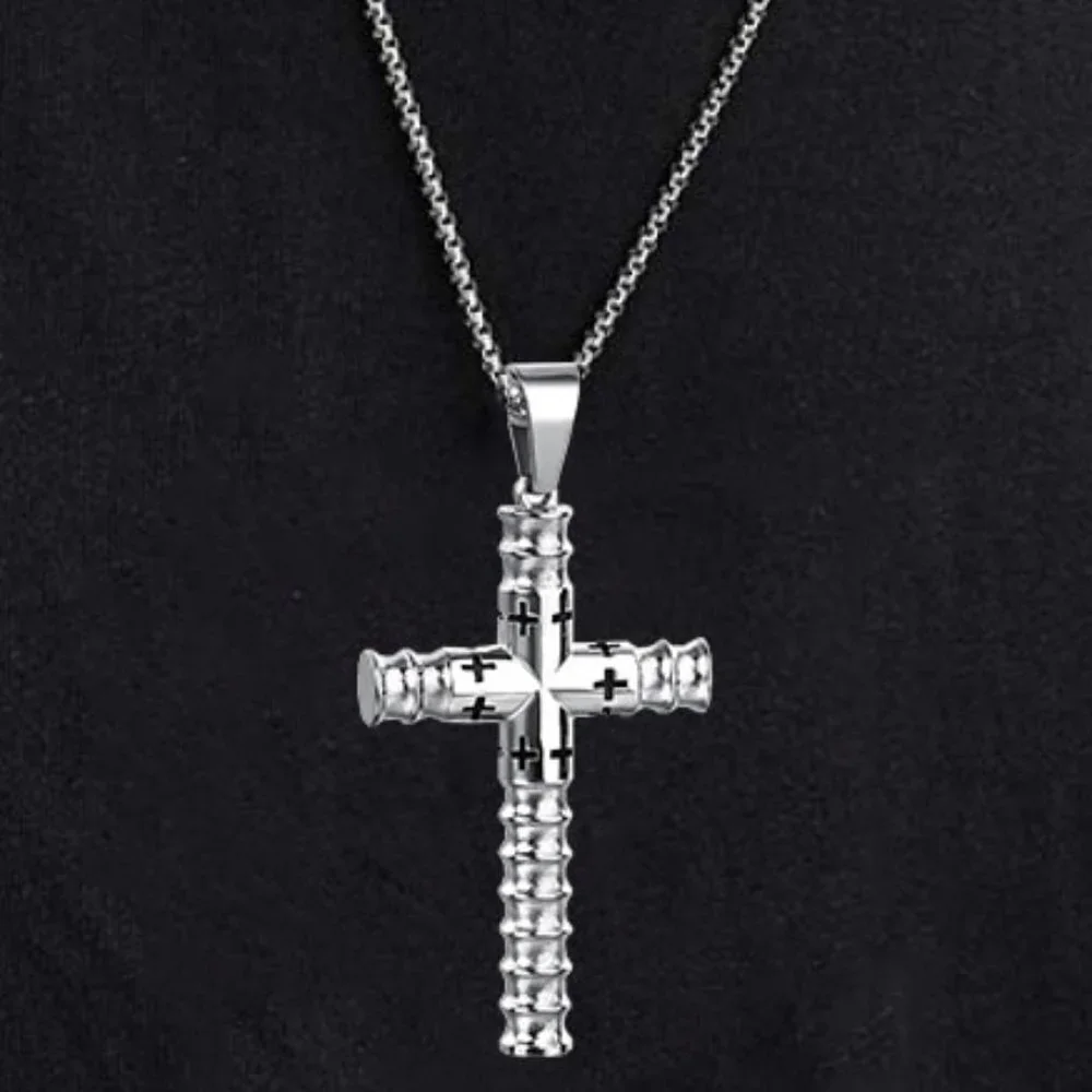 ❤️Domineering Highquality designs silvercross pendantnecklace for menN902…